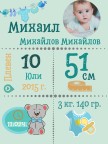 Бебешка визитка със снимка за момче
