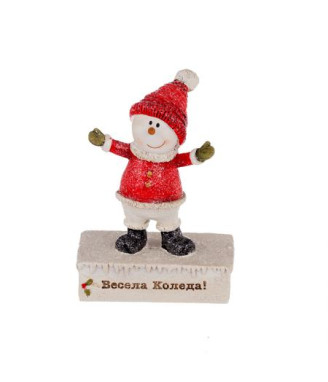 Снежно човече с надпис - Весела Коледа!