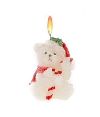 Свещ коледно мече