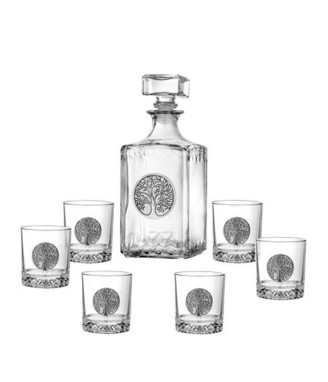 Сет бутилка с 6 бр. чаши - Дървото на живота