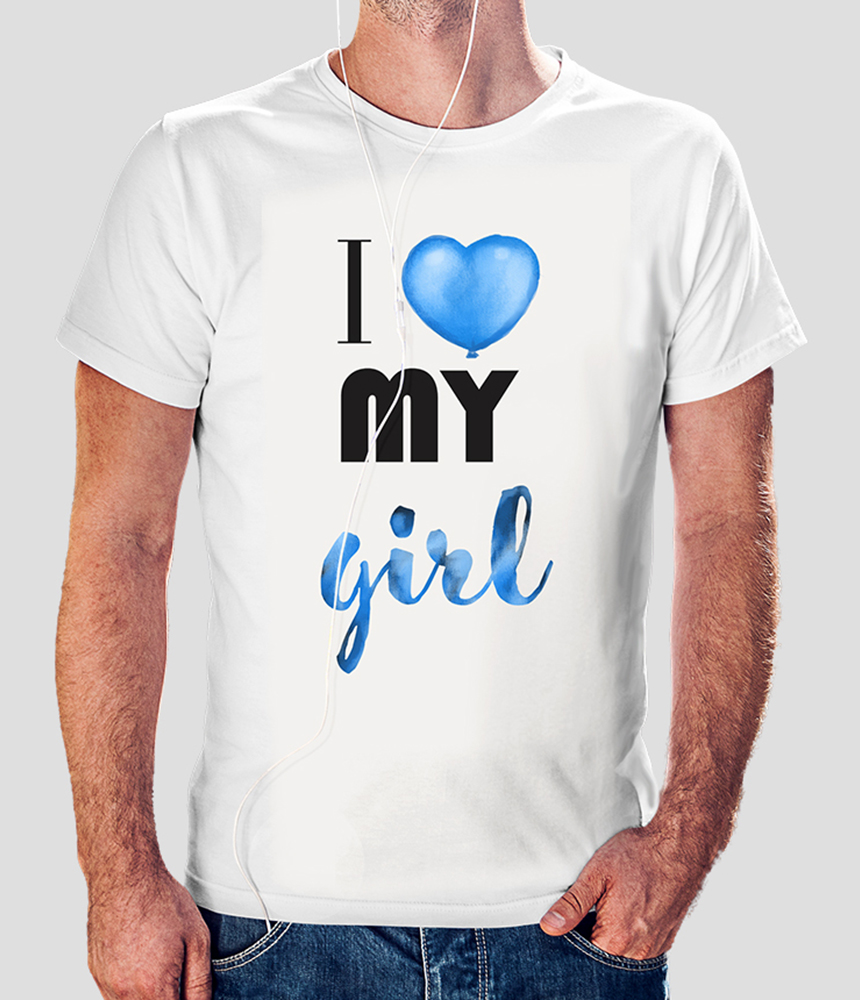 T-shirts for couples I love my girl and I love my boy - Първа годишнина -  памуч